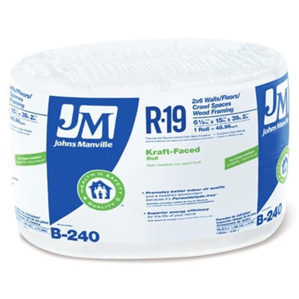 Johns Manville 90003719 R19 15 in. x 39 ft. 2 in. Kraft Roll JO576619